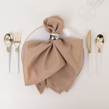 <span style="background-color:transparent;color:#000000;">Elegant Nude Premium Polyester Cloth Napkins</span>