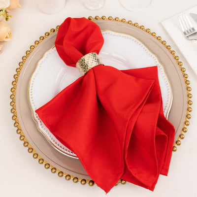 5 Pack Premium Polyester Napkins 20"x20" Red - 220GSM Stain & Wrinkle Resistant Cloth Napkins