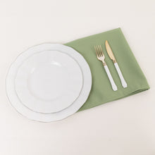 5 Pack Sage Green Premium Polyester Cloth Napkins with Hemmed Edges, Reusable Dinner Napkins