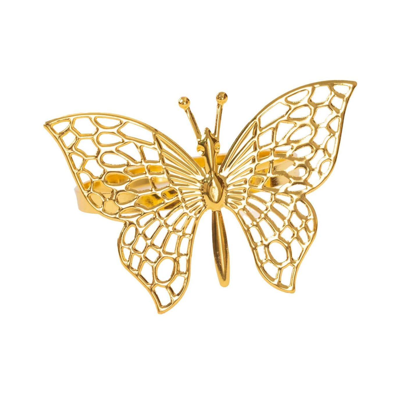 4-Pack Gold Laser Cut Butterfly Napkin Rings | eFavormart.com