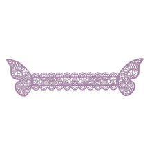 12 Pack Lavender 3D Butterfly Shimmery Paper Napkin Rings, Laser Cut Disposable Napkin Holders Bands