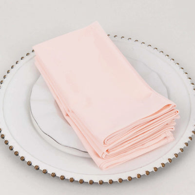 5 Pack Scuba Napkins 20"x20" Blush - Wrinkle-Free & Reusable Cloth Napkins