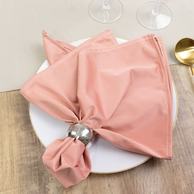 5 Pack Scuba Napkins 20"x20" Dusty Rose - Wrinkle-Free & Reusable Cloth Napkins