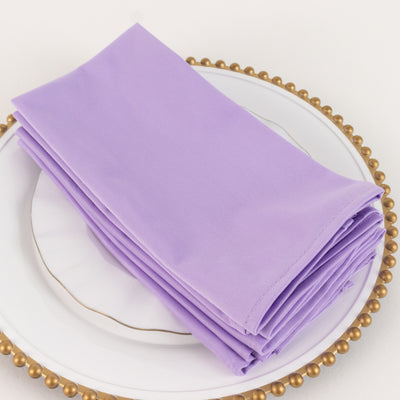 5 Pack Scuba Napkins 20"x20" Lavender Lilac - Wrinkle-Free & Reusable Cloth Napkins