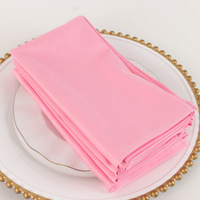 5 Pack Scuba Napkins 20"x20" Pink - Wrinkle-Free & Reusable Cloth Napkins