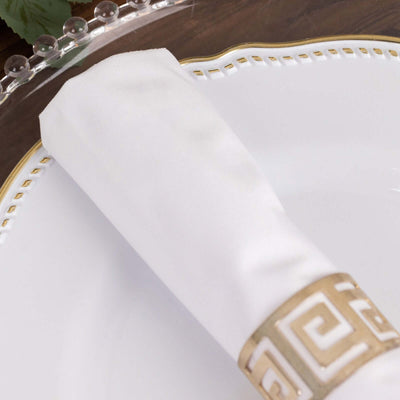 5 Pack Scuba Napkins 20"x20" White - Wrinkle-Free Reusable Cloth Napkins for Weddings & Events