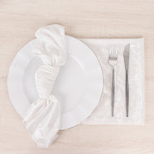 5 Pack White Premium Crushed Velvet Cloth Napkins, Decorative Soft Linen Dinner Napkins 20x20inch