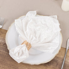 5 Pack White Premium Crushed Velvet Cloth Napkins, Decorative Soft Linen Dinner Napkins 20x20inch