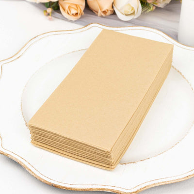 20 Pack Linen-Like Paper Napkins 8.5"x4" Natural - Soft & Hygienic Airlaid Towels