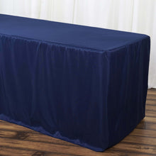 Navy Blue Fitted Polyester Rectangular Table Cover 6 Feet