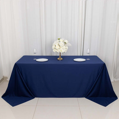 Scuba Rectangular Tablecloth 90"x132" Navy Blue - Seamless Table Cover