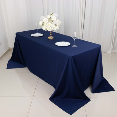 Scuba Rectangular Tablecloth 90"x132" Navy Blue - Seamless Table Cover