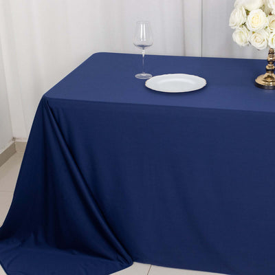 Scuba Rectangular Tablecloth 90"x132" Navy Blue - Seamless Table Cover