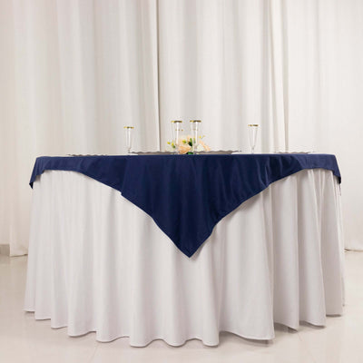 Scuba Square Table Overlay 54"x54" Navy Blue - Wrinkle Free Tablecloth Topper