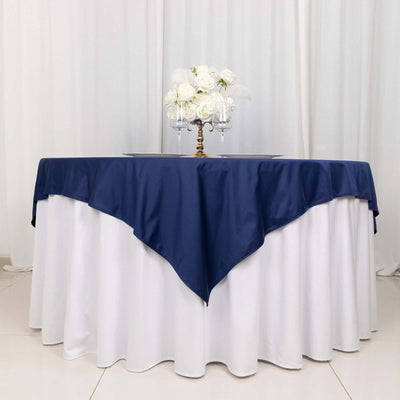 Scuba Square Table Overlay 70"x70" Navy Blue - Wrinkle Free & Stain Resistant Table Topper