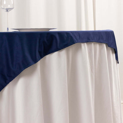 Scuba Square Table Overlay 54"x54" Navy Blue - Wrinkle Free Tablecloth Topper