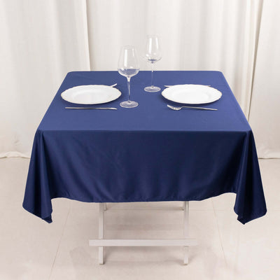 Scuba Square Tablecloth 54"x54" Navy Blue - Wrinkle Free Table Cover
