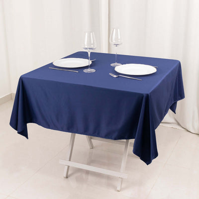 Scuba Square Tablecloth 54"x54" Navy Blue - Wrinkle Free Table Cover