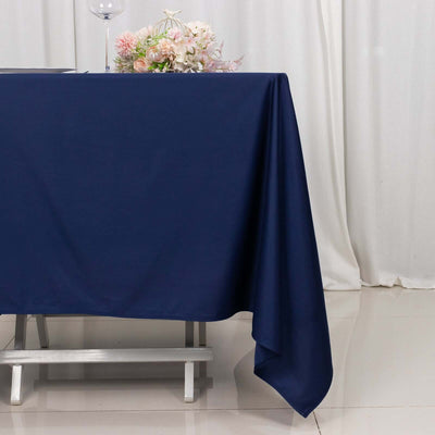 Scuba Square Tablecloth 70"x70" Navy Blue - Wrinkle Free Table Cover