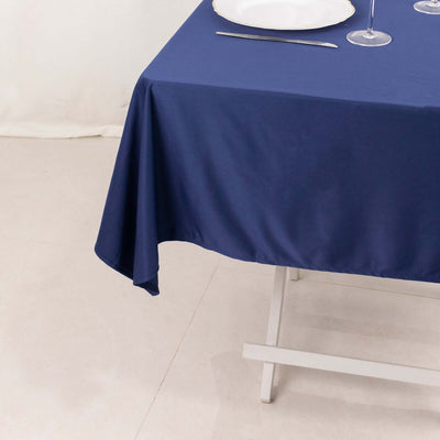 Scuba Square Tablecloth 54"x54" Navy Blue - Wrinkle Free Table Cover