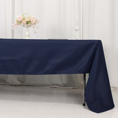 Premium Polyester Rectangle Tablecloth 60"x126" Navy Blue - 220GSM Wrinkle-Resistant Table Cover