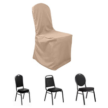 Nude Polyester Banquet Chair Cover, Reusable Stain Resistant Slip On Chair Cover