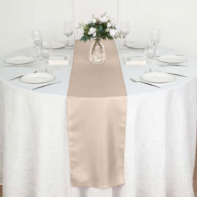Polyester Table Runner 12"x108" Nude - Wrinkle-Resistant & Durable Table Decor