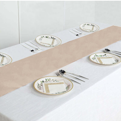 Polyester Table Runner 12"x108" Nude - Wrinkle-Resistant & Durable Table Decor