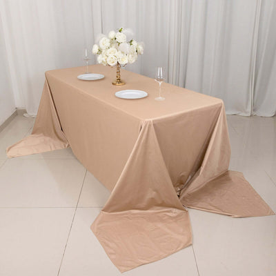 Scuba Rectangular Tablecloth 90"x156" Nude - Seamless & Wrinkle Free Table Cover