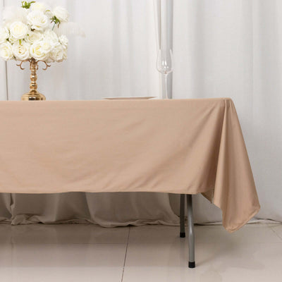 Scuba Rectangular Tablecloth 60"x102" Nude - Wrinkle Free Table Cover