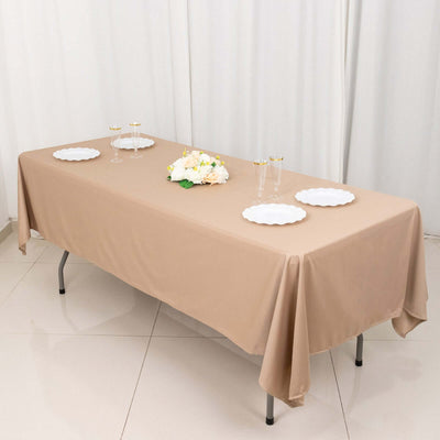 Scuba Rectangular Tablecloth 60"x102" Nude - Wrinkle Free Table Cover