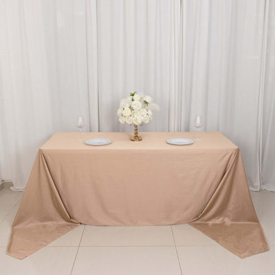 Scuba Rectangular Tablecloth 90"x156" Nude - Seamless & Wrinkle Free Table Cover
