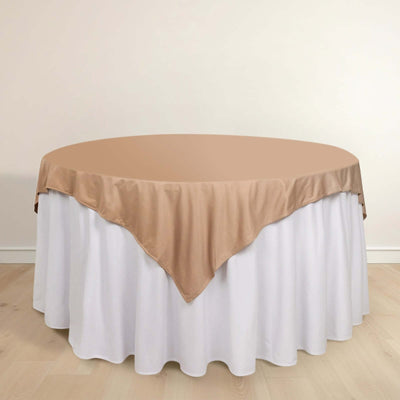 Scuba Square Table Overlay 70"x70" Nude - Wrinkle Free & Stain Resistant Table Topper