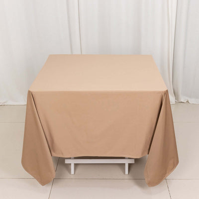 Scuba Square Tablecloth 70"x70" Nude - Wrinkle Free Table Cover