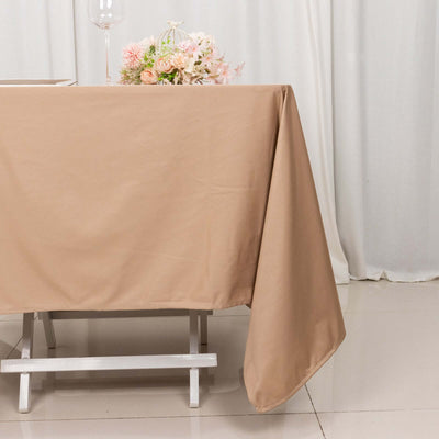 Scuba Square Tablecloth 70"x70" Nude - Wrinkle Free Table Cover