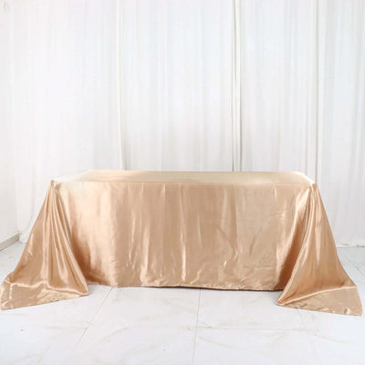 Satin Rectangular Tablecloth 90"x132" Nude - Seamless Table Cover