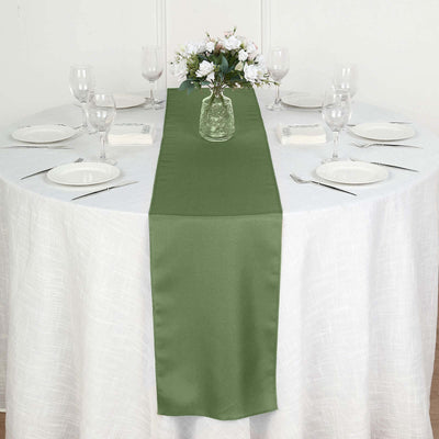 Polyester Table Runner 12"x108" Olive Green - Wrinkle-Resistant & Durable Table Decor