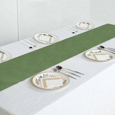 Polyester Table Runner 12"x108" Olive Green - Wrinkle-Resistant & Durable Table Decor