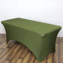 6ft Olive Green Spandex Stretch Fitted Rectangular Tablecloth