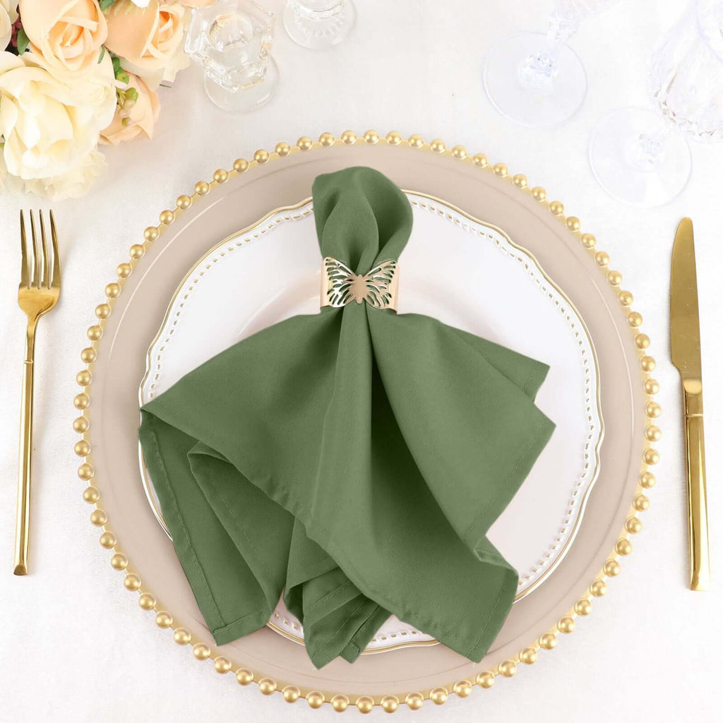 5-Pack Olive Green Cloth Dinner Napkins 17x17 | eFavormart.com