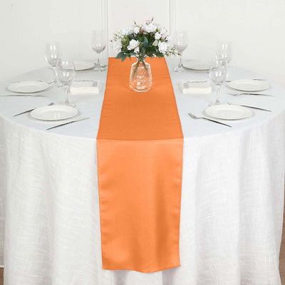 Polyester Table Runner 12"x108" Orange - Wrinkle-Resistant & Durable Table Decor