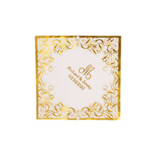 100 Pack White Personalized Monogram Paper Beverage Napkins with Foil Lace Design#whtbkgd