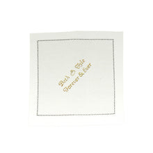 100 Pack Personalized White Cotton Cocktail Napkins with Black Hemstitched Border#whtbkgd