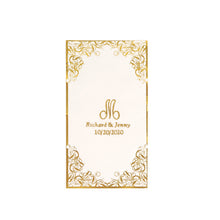 100 Pack White Personalized Monogram Dinner Paper Napkins with Foil Lace Design #whtbkgd