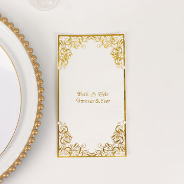 <h3 style="margin-left:0px;">Elegant Personalized White Soft Dinner Paper Napkins