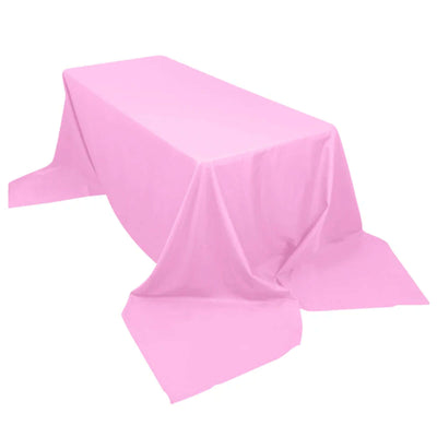 Polyester Rectangle Tablecloth 90"x156" Pink with Seamless Finish