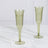 24-Pack Plastic Champagne Flutes 6oz Transparent Dusty Sage Green Flared Design - Disposable Glasses