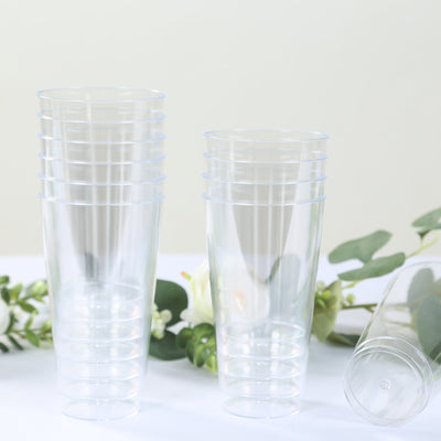 12-Pack Plastic Party Cups 17oz Clear - Disposable Drinking Tumblers 5.5"