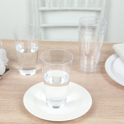 12-Pack Plastic Party Cups 17oz Clear - Disposable Drinking Tumblers 5.5"