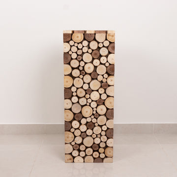 <h3 style="margin-left:0px;"><strong>Rustic Elegance with Natural Wooden Slices Pillar Prop Pedestal Stand</strong>